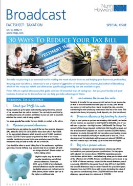 30 ways to reduce your tax bill